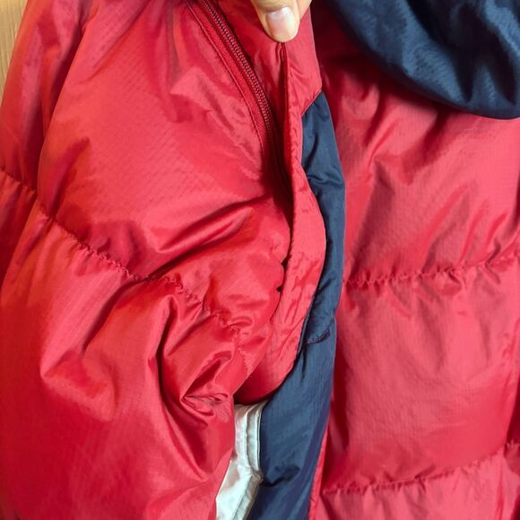 Vintage 90's Y2K Red White Blue Starter Puffer Jacket Mens Size Large Reversible - Picture 5 of 10